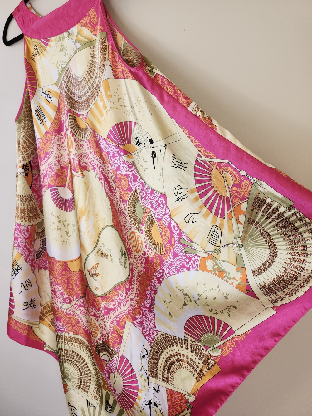 Pink Printed Silk-Look Maxi Dress - Picture 9 of 10
